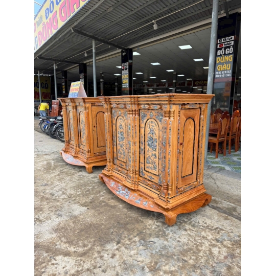 Tủ thờ 9 & 15 trụ cẩn ốc sà cừ gỗ đỏ