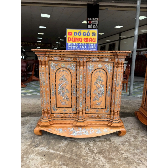 Tủ thờ 9 & 15 trụ cẩn ốc sà cừ gỗ đỏ