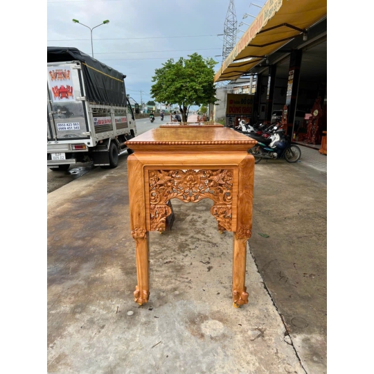 Ghế thờ chân hùm trạm Tước Lộc Công Hầu ngan 1,47x87x1,27 gỗ gõ đỏ VIP