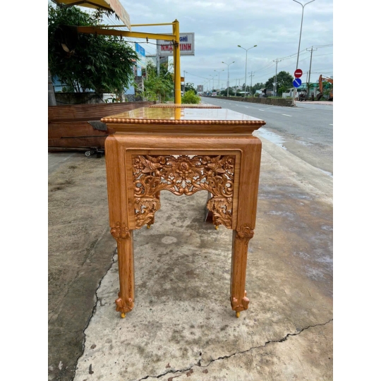 Ghế thờ chân hùm trạm Tước Lộc Công Hầu ngan 1,47x87x1,27 gỗ gõ đỏ VIP