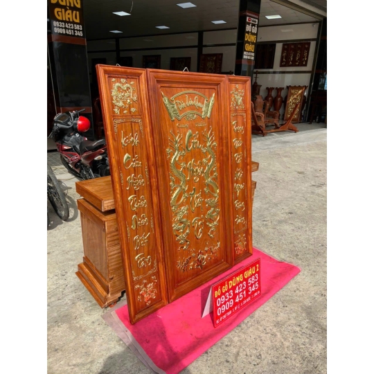 Trường kỹ gõ InDo, tranh thờ gỗ hương Sơn dát vàng giao khách TPHCM