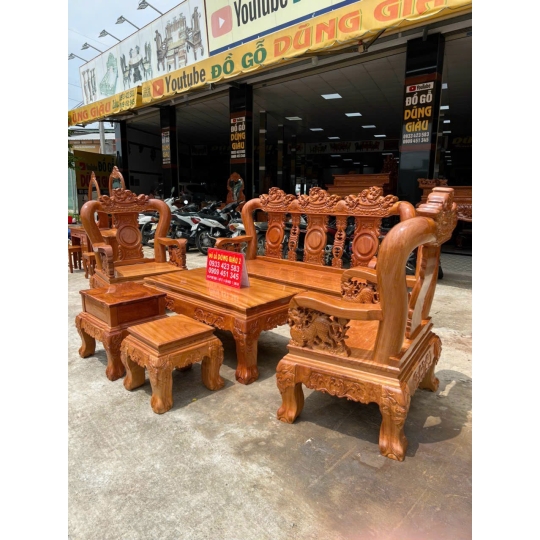 Ghế salông gỗ gõ đỏ 100% hàng giao khách Huyện Bến Lức Tỉnh Long An.