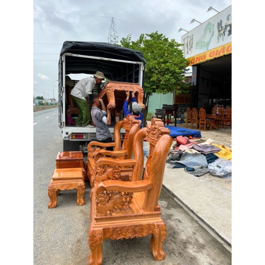 Ghế salông gỗ gõ đỏ 100% hàng giao khách Huyện Bến Lức Tỉnh Long An.