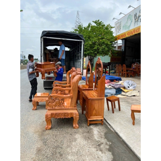 Ghế salông gỗ gõ đỏ 100% hàng giao khách Huyện Bến Lức Tỉnh Long An.