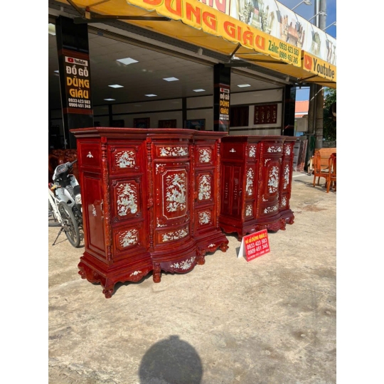 Tủ thờ  cẩn 1m6 & 1m8 gỗ căm xe