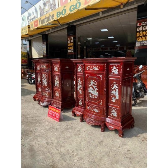 Tủ thờ  cẩn 1m6 & 1m8 gỗ căm xe