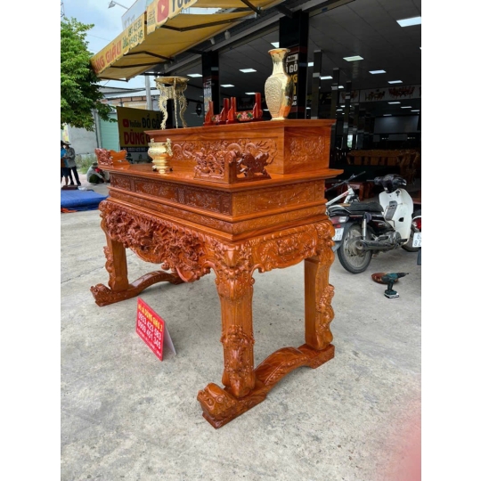 Ghế thờ nhị cấp ngan 197x87x127 gỗ gõ đỏ VIP
