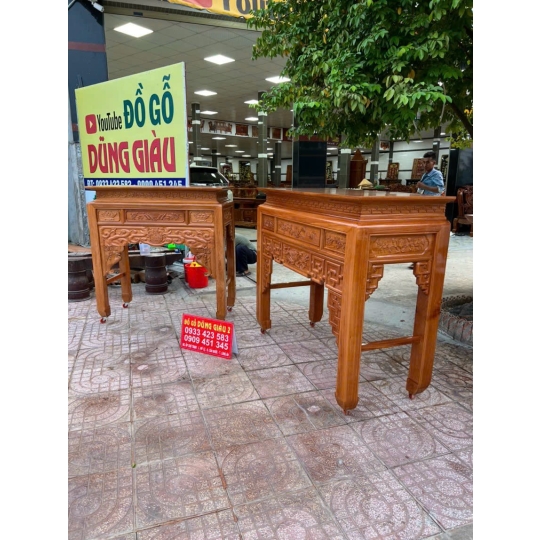 Ghế thờ cao cấp ngan 1m27 & 1m54 Gỗ gõ đỏ
