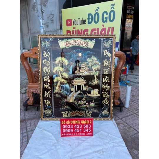 Chốt online Tranh thờ Sơn mài đấp nổi phù điêu cao cấp Hàng trả khách Cô Mỹ 