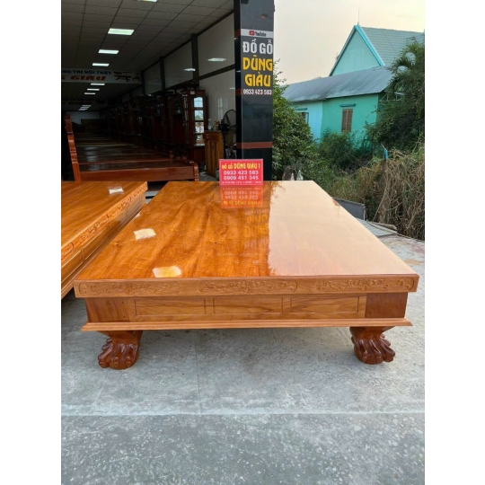 Ly văng ngan 1m77 x 2m77 dài gỗ gõ đỏ hàng đặc Anh Trung Huyện Cần Giờ