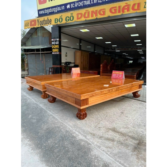 Ly văng ngan 1m77 x 2m77 dài gỗ gõ đỏ hàng đặc Anh Trung Huyện Cần Giờ