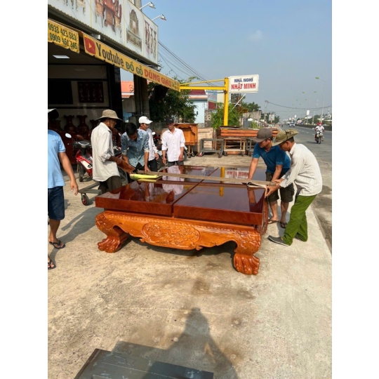  Giường phòng ngan 1m80 gỗ gõ đỏ Vip