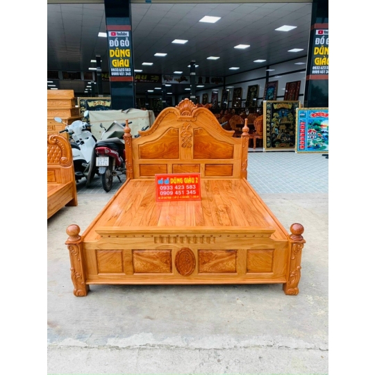Giường phòng 1m6 & 1m8 gỗ gõ đỏ