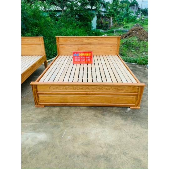 Giường phòng 1m6 & 1m8 gỗ gõ đỏ