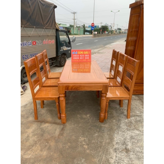 Bàn ăn 6 ghế gỗ đỏ đồ gỗ long an