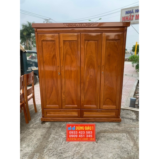Tủ áo 1m80 gỗ gõ đỏ