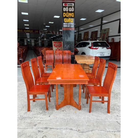Bộ bàn ăn 6 ghế gỗ sồi Mỹ