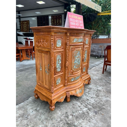 Tủ thờ 6 chân cẩn gỗ gõ đỏ ở cần đước long an