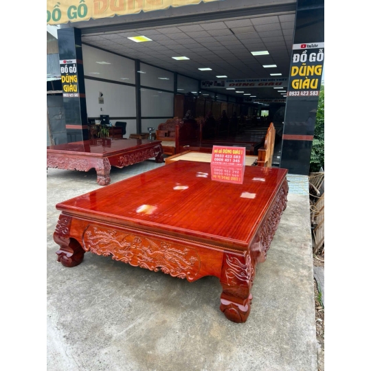4 cái ly văng trạm rồng phụng 1m8x2m4 gỗ căm xe gõ InĐô