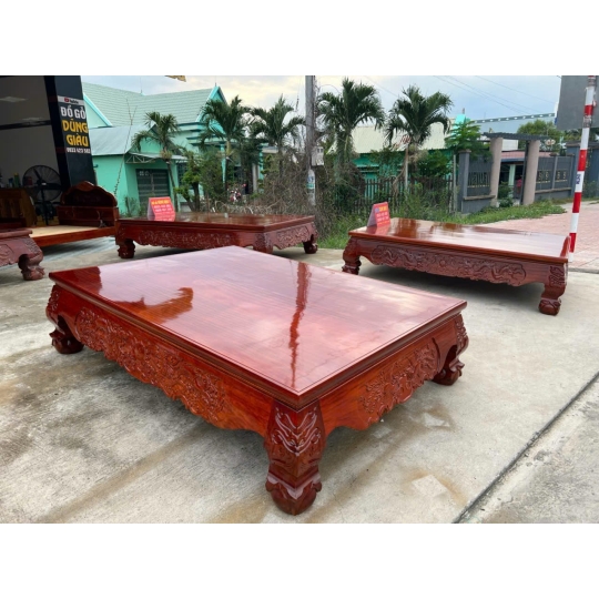 4 cái ly văng trạm rồng phụng 1m8x2m4 gỗ căm xe gõ InĐô