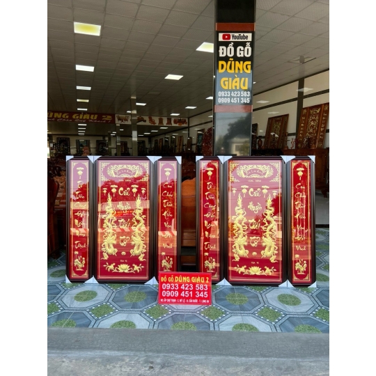 Tranh thờ Cửu Huyền Thất Tổ bằng vàng lá cao cấp