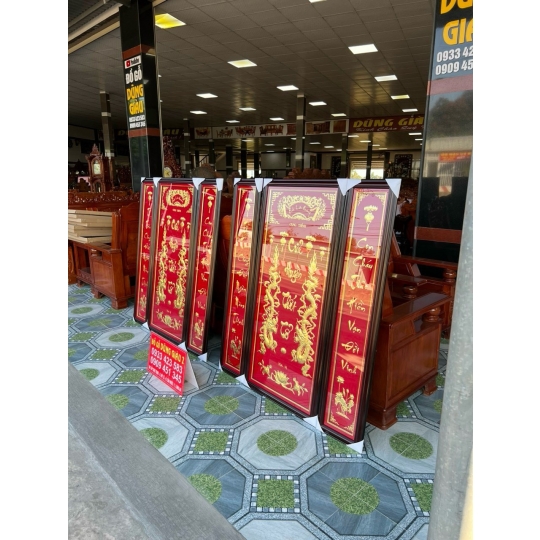 Tranh thờ Cửu Huyền Thất Tổ bằng vàng lá cao cấp