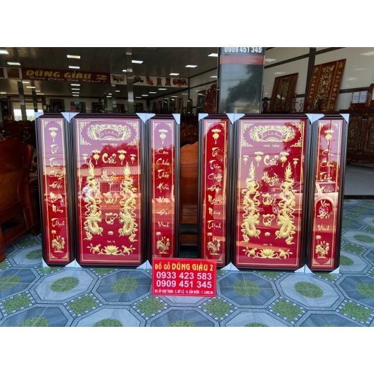 Tranh thờ Cửu Huyền Thất Tổ bằng vàng lá cao cấp
