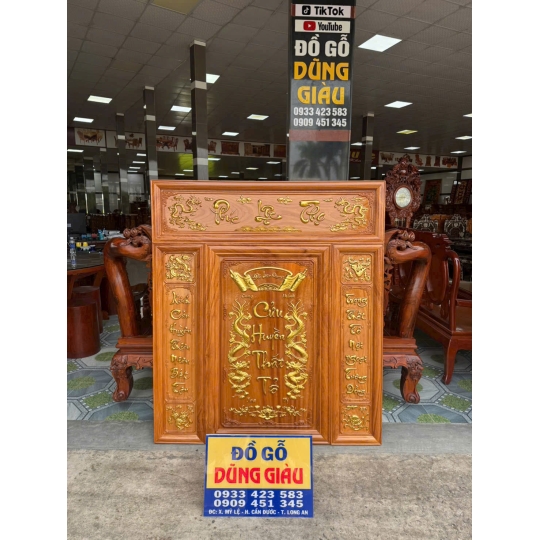  3 bộ tranh thờ gỗ gõ đỏ giác vàng cao cấp 1,34x1,54
